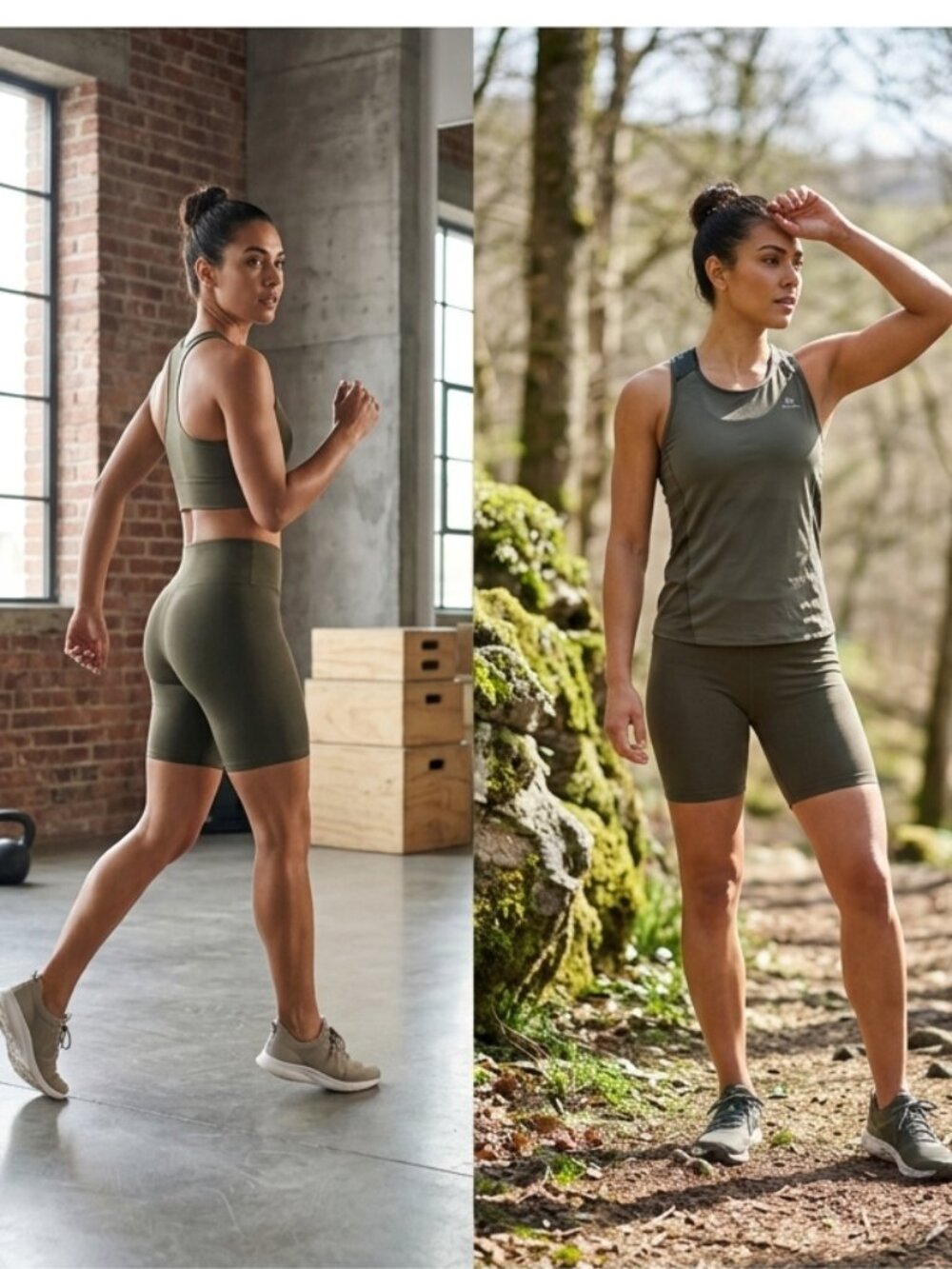 H&M Olive Green Biker Shorts Women's M NWT